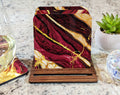 Maroon and Gold Marble Print Coasters