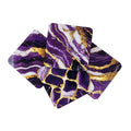 Purple and Gold Marble Print Coasters