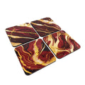 Maroon and Gold Marble Print Coasters