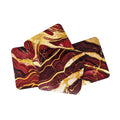 Maroon and Gold Marble Print Coasters