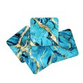 Teal and Gold Marble Print Coasters