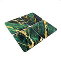 Green and Gold Marble Print Coasters