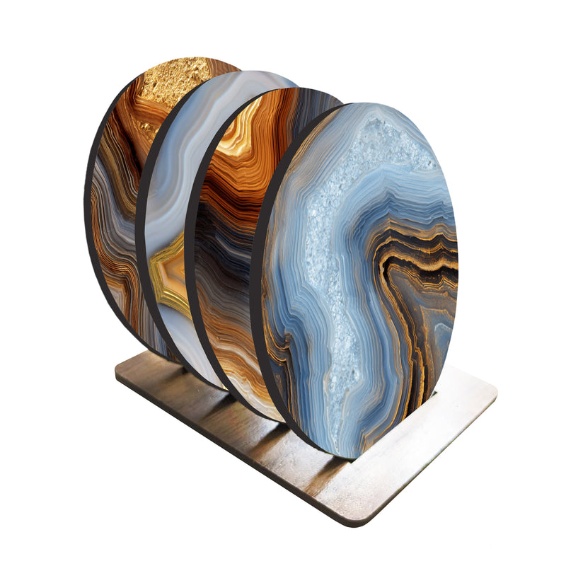Earth Tone Agate Print Coasters