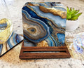 Blue Tone Agate Print Coasters