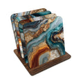 Green Tone Agate Print Coasters