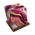 Pink Tone Agate Print Coasters