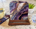 Purple Tone Agate Print Coasters