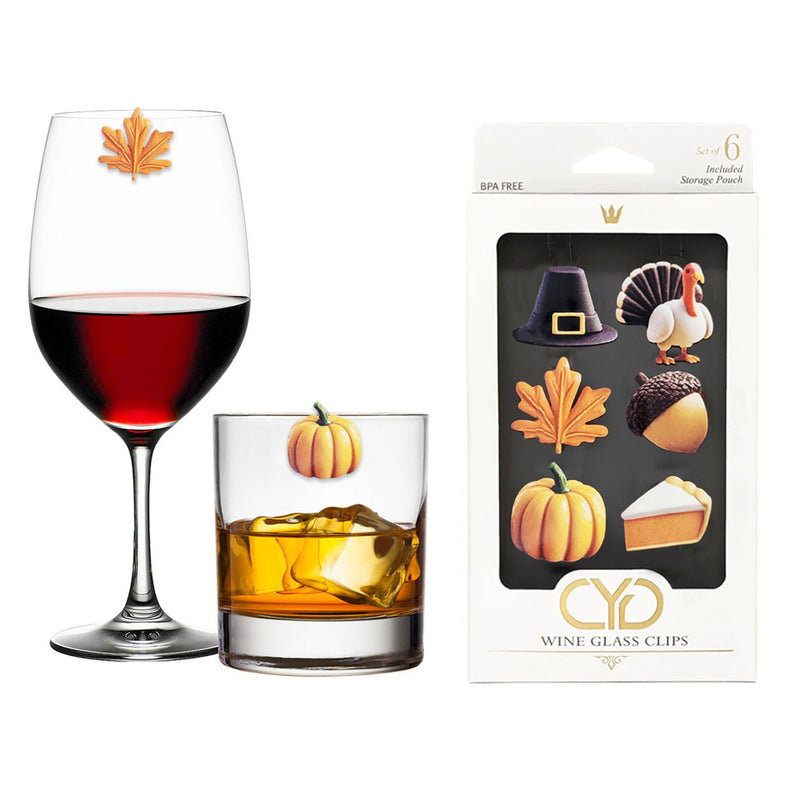Thanksgiving Fall Wine Glass Drink Charms